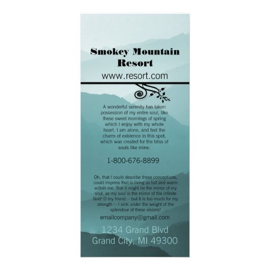 スモーキーマウンティアンリゾートラックカード ラックカード (正面)