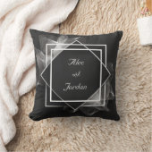 スモーキーメッシュエレガントレイヤ結婚ブラック クッション (ブランケット)