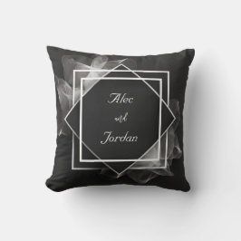 スモーキーメッシュエレガントレイヤ結婚ブラック クッション