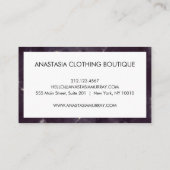 スモーキーモダン白黒マーブルミニマリストラグジュアリー 名刺 (裏面)