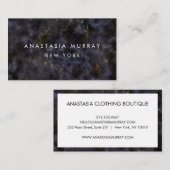 スモーキーモダン白黒マーブルミニマリストラグジュアリー 名刺 (正面/裏面)