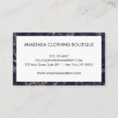 スモーキーモダン白黒マーブルミニマリストラグジュアリー 名刺 (裏面)