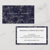 スモーキーモダン白黒マーブルミニマリストラグジュアリー 名刺 (正面/裏面)