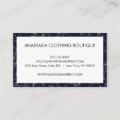 スモーキーモダン白黒マーブルミニマリストラグジュアリー 名刺 (裏面)