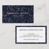 スモーキーモダン白黒マーブルミニマリストラグジュアリー 名刺 (正面/裏面)