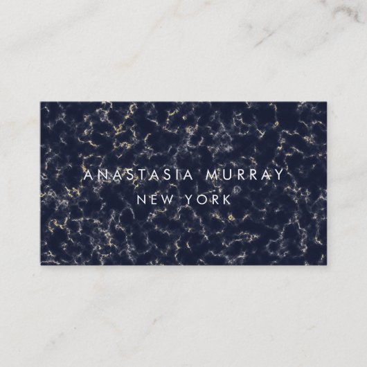 スモーキーモダン白黒マーブルミニマリストラグジュアリー 名刺 (正面)