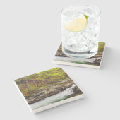 スモーキー山脈の素晴らし森の流れ ストーンコースター (横)