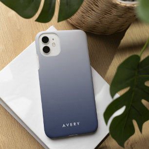 スモーキー海軍とグレーグラデーショグラデーションンパーソナライズされた iPhone 16ケース