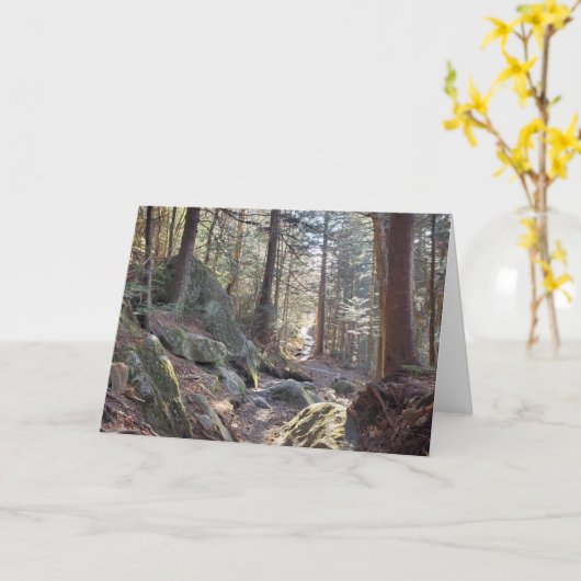 スモーキー素晴らしマウンテンズエバーグリーンフォレストホリデイ カード (黄色い花)