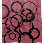 スモーキー・トパーズとブラック・サークル シャワーカーテン (正面)