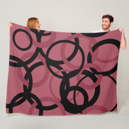 スモーキー・トパーズとブラック・サークル フリースブランケット