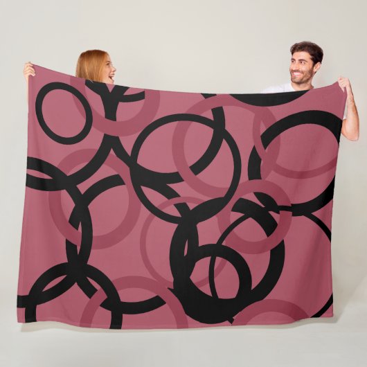 スモーキー・トパーズとブラック・サークル フリースブランケット (インサイチュ)