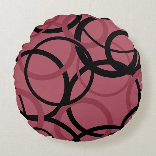 スモーキー・トパーズとブラック・サークル ラウンドクッション (正面)