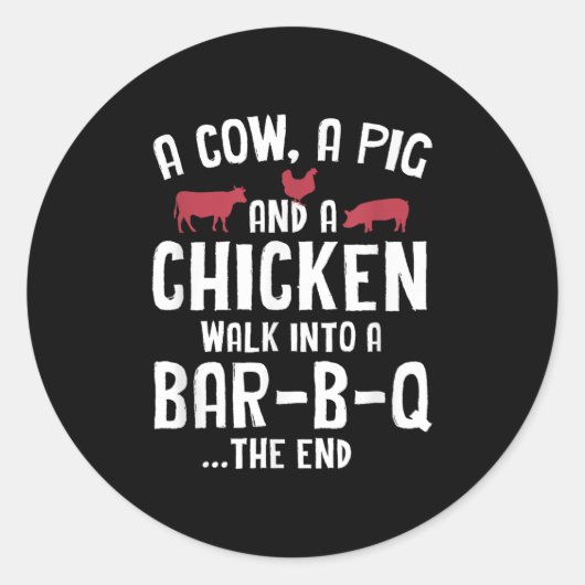 スモークおもしろいミートステーキ焼きバーバーベキュー ラウンドシール (正面)