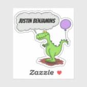 スモークおもしろい漫画と可愛い緑の竜 シール (シート)