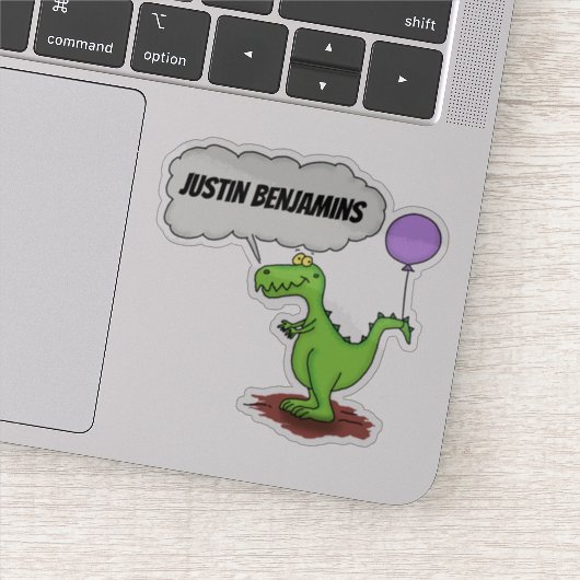 スモークおもしろい漫画と可愛い緑の竜 シール (詳細)