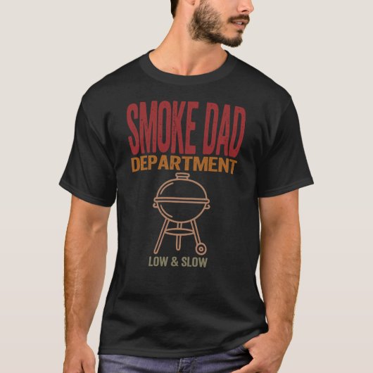 スモークお父さん部 ロー＆スローBBQグリルアート Tシャツ (正面)