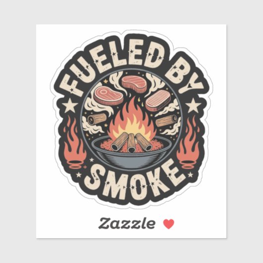 スモークに燃える面白いピットマスターBBQ シール (シート)
