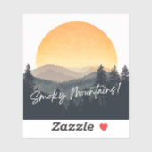 スモークの山々のオレンジ色の空 シール (シート)