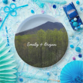 スモークの山々の春風景 ペーパープレート (パーティー)