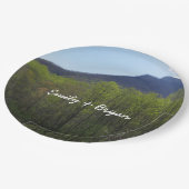 スモークの山々の春風景 ペーパープレート (アングル)