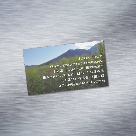 スモークの山々の春風景 マグネット名刺 (インサイチュ)