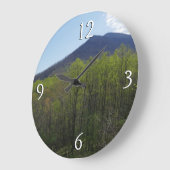 スモークの山々の春風景 ラージ壁時計 (傾斜)