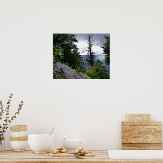 スモークの山々の煙突素晴らしの上の歩道 ポスター (キッチン)