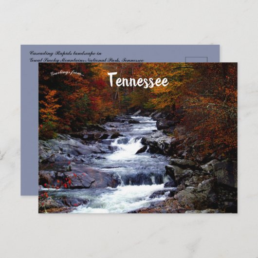 スモークの山の中のカスケーキ素晴らしングラピッドの風景 ポストカード (正面/裏面)