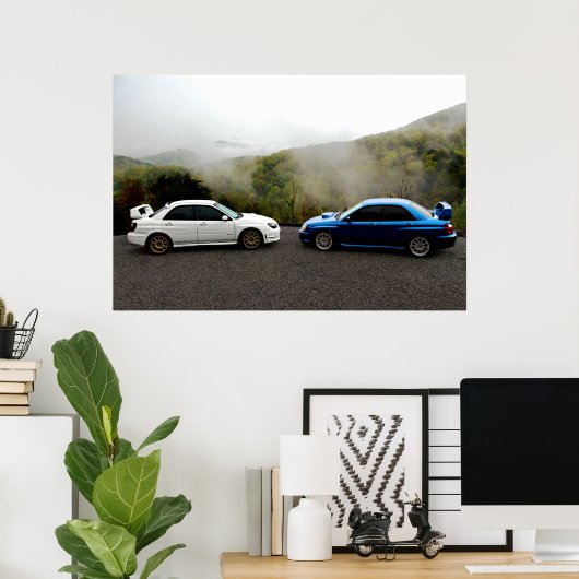 スモークの山の中の2つのスバルス ポスター (ホームオフィス)