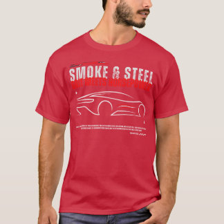 スモークアンドスティール レースカー デザイン 女子 ギフト Tシャツ