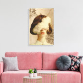 スモークアートを描いた茶色のフィルター少女 キャンバスプリント (インサイチュ (リビング))