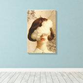 スモークアートを描いた茶色のフィルター少女 キャンバスプリント (インサイチュ (ウッドフロア))