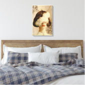 スモークアートを描いた茶色のフィルター少女 キャンバスプリント (インサイチュ (寝室))