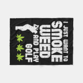スモークウィード遊ゴルフゴルフThcゴルファーStoner フリースブランケット (正面(横))