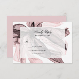 スモークエレガントフローラダスティバラピンク結婚ズ 出欠カード