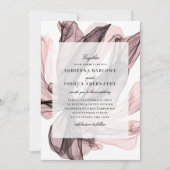 スモークエレガントフローラダスティピンク結婚ズ 招待状 (正面)
