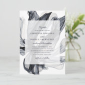スモークエレガントフローラネイビー結婚ズ 招待状 (スタンド正面)