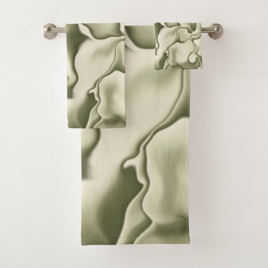 スモークオリーブグリーンとタンパターン バスタオルセット (インサイチュ)