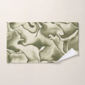 スモークオリーブグリーンとタンパターン バスタオルセット (ハンドタオル)