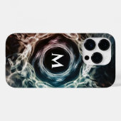 スモークカスタムデザイン付きモノグラムiPhoneケース Case-Mate iPhoneケース (裏面 (横))