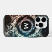 スモークカスタムデザイン付きモノグラムiPhoneケース iPhoneケース (裏面横)