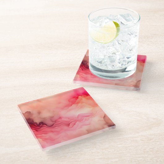 スモークカラフルアートガラスコースター ガラスコースター