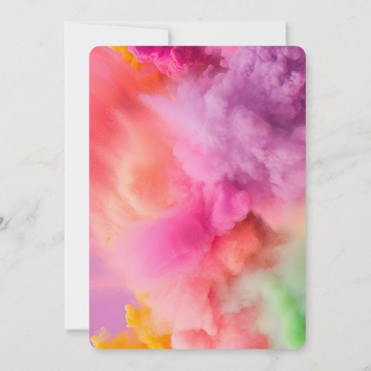 スモークカラフルダブルジョイント誕生祝い 招待状 (裏面)