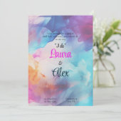 スモークカラフル結婚式招待状 招待状 (スタンド正面)