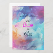 スモークカラフル結婚式招待状 招待状 (正面/裏面)
