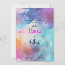 スモークカラフル結婚式招待状 招待状