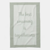 スモークグリーン – 白 キッチンタオル (縦)