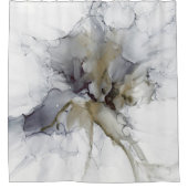 スモークグレー、黒、金ゴールドシャワーカーテン シャワーカーテン (正面)