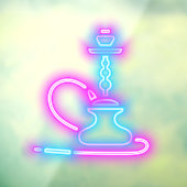 スモークショップネオンフェイク看板フーカパイプ ウィンドウサイン (シート3)